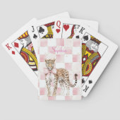 Jeu De Cartes Carrés de la ceinture rose léopard (dos)