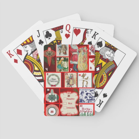 Jeu De Cartes Carrés de l'illustration de Noël (dos)