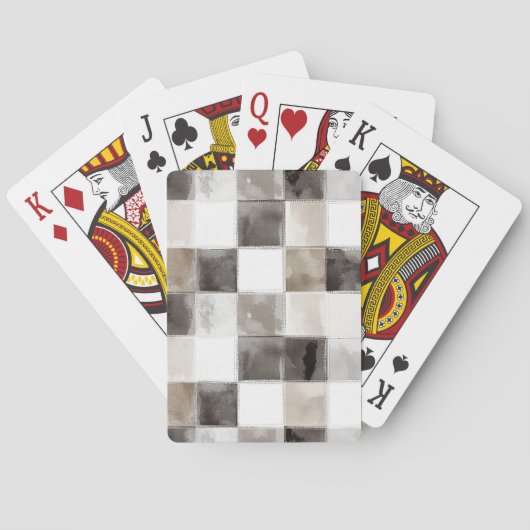 Jeu De Cartes Carrés Noir Blanc Marron (dos)