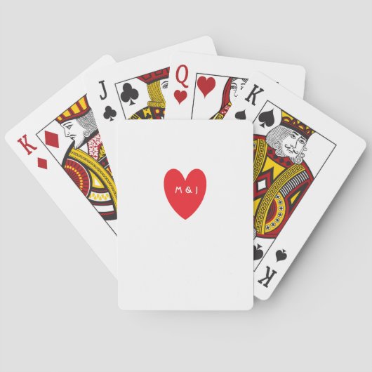 Jeu De Cartes Carrosserie rouge Initiales monogrammes Mariage Ca (dos)