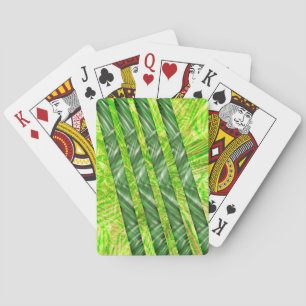 Jeu De Cartes Cartas verde amarelado com riscos e traços