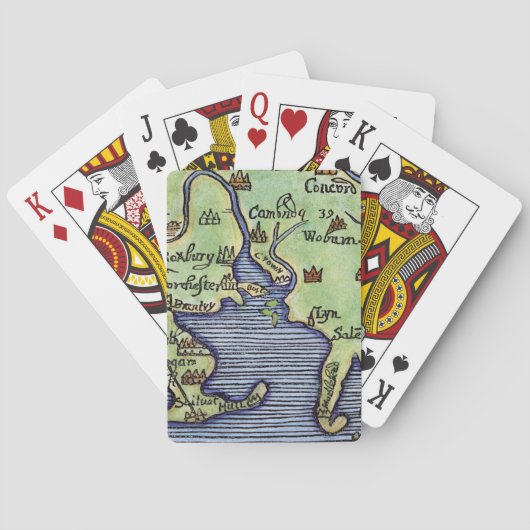 JEU DE CARTES CARTE 1677 DE LA NOUVELLE ANGLETERRE (dos)