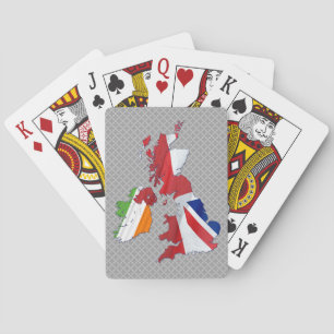 JEU DE CARTES CARTE À JOUER AVEC CARTE ET DRAPEAUX DES ÎLES BRIT