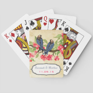 Jeu De Cartes Carte à jouer de mariage d'oiseaux d'amour de mari