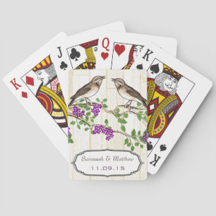 Jeu De Cartes Carte à jouer de mariage oiseau d'amour violet vin