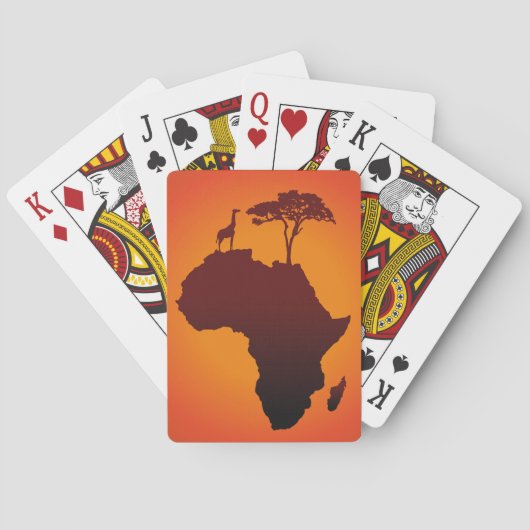 Jeu De Cartes Carte africaine de safari - paquet de cartes (dos)
