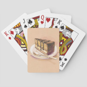 Jeu De Cartes Carte avec gâteau à l'aquarelle peinte