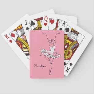 Jeu De Cartes Carte Ballerina personnalisée Nom et couleur