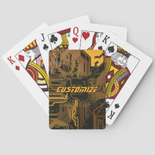 Jeu De Cartes Carte circuit orange PCB personnalisée geek Out