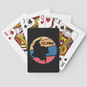 Jeu De Cartes Carte Colombie Vintage voyage colorée