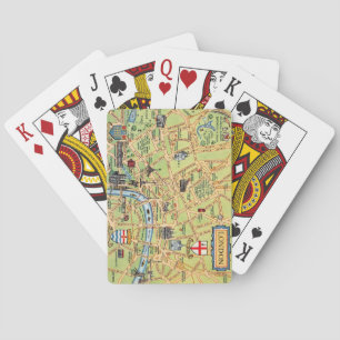 Jeu De Cartes Carte colorée illustrée de Londres Jouer des carte