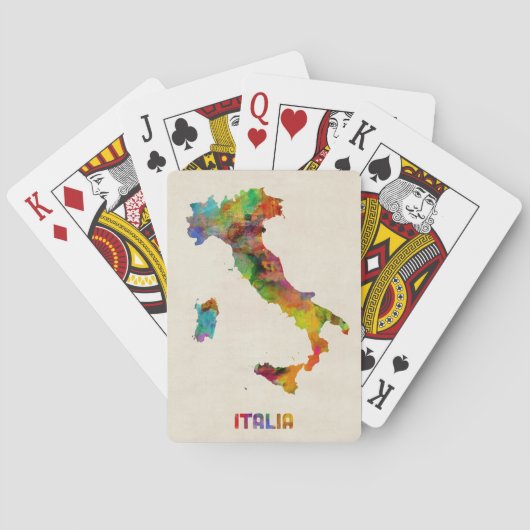 Jeu De Cartes Carte d'aquarelle de l'Italie, Italie (dos)