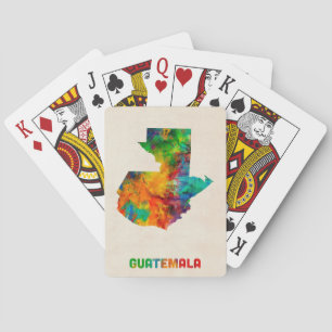 Jeu De Cartes Carte d'aquarelle du Guatemala