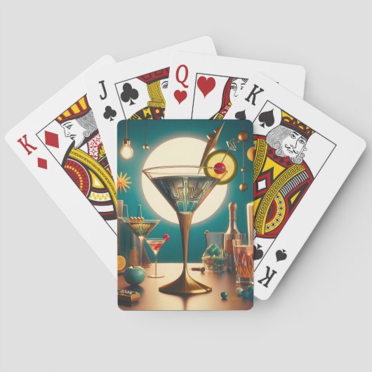 Jeu De Cartes Carte de circuit futuriste atomique Martini (dos)