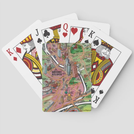 Jeu De Cartes Carte de dessin du centre-ville d'Atlanta en Géorg (dos)
