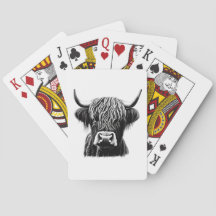 Carte de jeu de la vache Highland