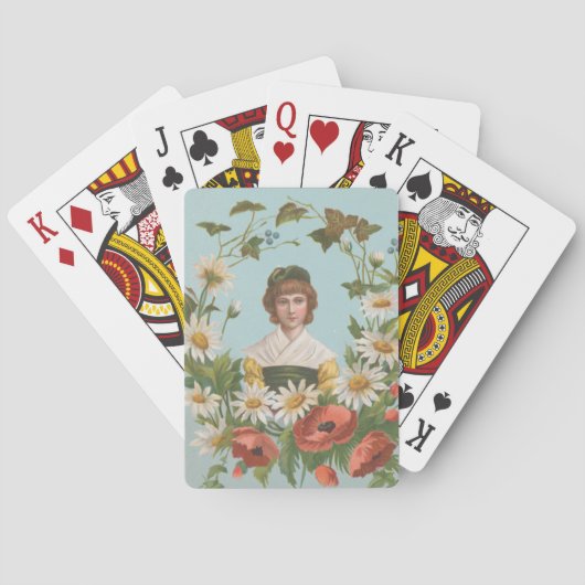 Jeu De Cartes Carte de la Saint-Valentin allemande rétro kitsch, (dos)