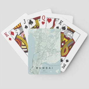 Jeu De Cartes Carte de la ville de Mumbai, design minimaliste