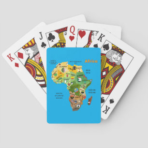 Jeu De Cartes Carte de l'Afrique avec drapeaux