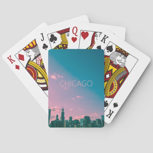 Jeu De Cartes Carte de lecture Skyline de Chicago (dos)