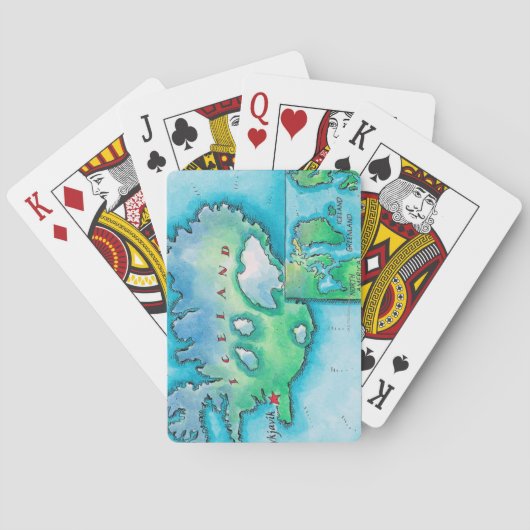 Jeu De Cartes Carte de l'Islande (dos)