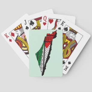 Jeu De Cartes Carte de Palestine avec drapeau et Motif Keffiyeg