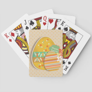 Jeu De Cartes Carte de voeux avec symbole d'oeuf de Pâques