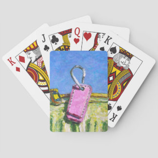 Jeu De Cartes Carte de vœux en Beaux-Arts avec étiquette rose