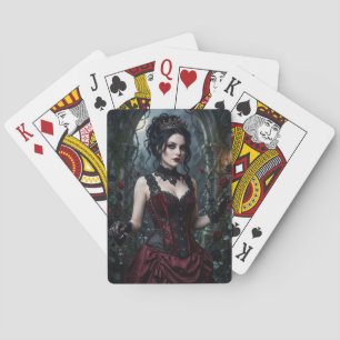 Jeu De Cartes Carte de vœux Reine de Cœur gothique sombre
