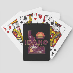 Jeu De Cartes Carte de voyage vintage de l'Idaho, État américain