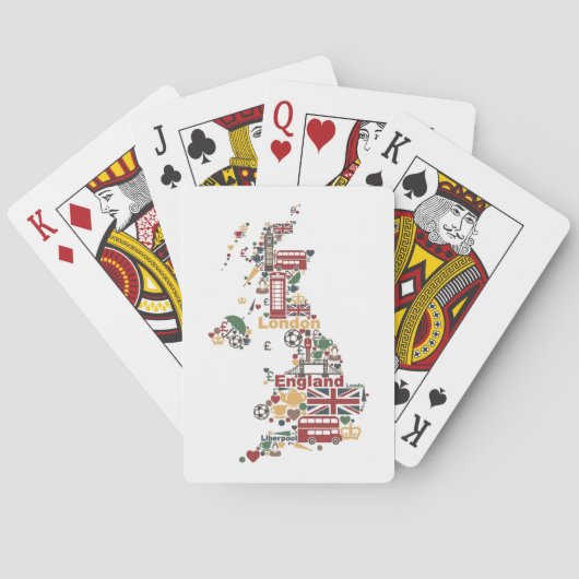 Jeu De Cartes Carte des symboles de l'Angleterre (dos)