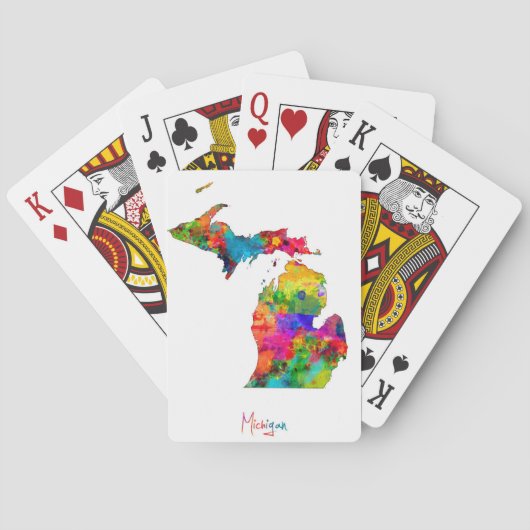 Jeu De Cartes Carte du Michigan (dos)