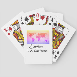 Jeu De Cartes Carte du monde ajouter nom texte lieu pays ville t