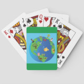 Jeu De Cartes Carte du monde animal Mignonne illustration de la (dos)