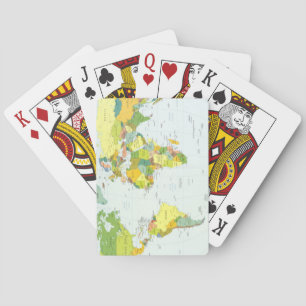 Jeu De Cartes Carte du monde Atlas Poster Politique : Décoration