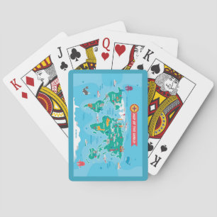 Jeu De Cartes Carte du monde avec des figurines