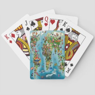 Jeu De Cartes Carte du monde des animaux