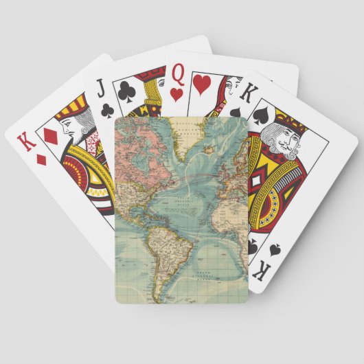 Jeu De Cartes Carte du monde vintage (dos)