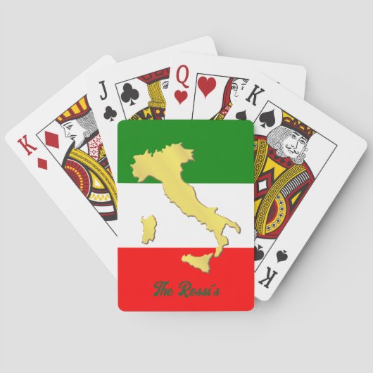 Jeu De Cartes Carte Gold Italie Drapeau italien (dos)
