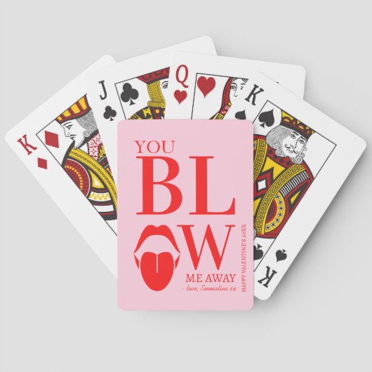 Jeu De Cartes Carte Jour des Valentines Rouge Rose (dos)