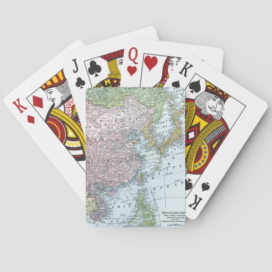 JEU DE CARTES CARTE : L'ASIE DE L'EST, 1907 (dos)