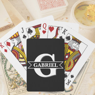 Jeu De Cartes Carte Poker Personnalisée Moderne Monogramme Nom
