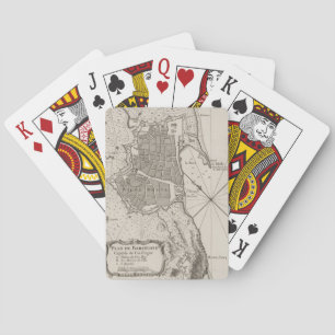 Jeu De Cartes Carte vintage de Barcelone Espagne (1764)