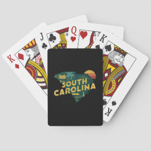 Jeu De Cartes Carte vintage de l'État de Caroline du Sud
