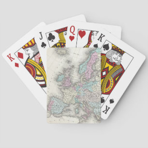 Jeu De Cartes Carte vintage de l'Europe (1855)