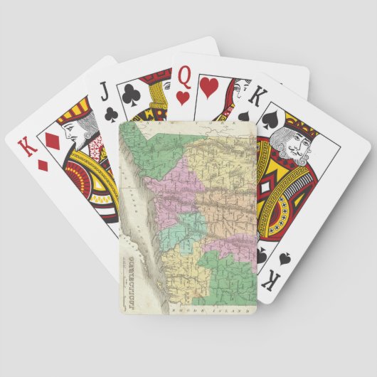 Jeu De Cartes Carte vintage du Connecticut (1827) (dos)