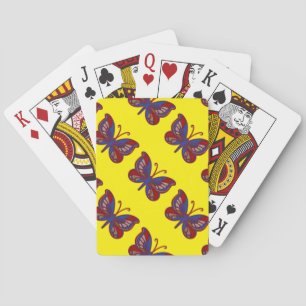 Jeu De Cartes Cartes Bicyclettes Bleues Bleues Rouges-Papillons