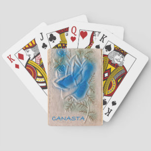 JEU DE CARTES CARTES DE CANASTA ROSE BLEU