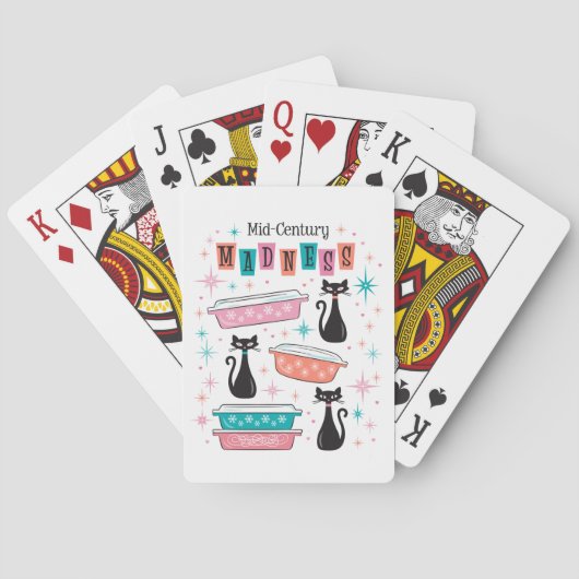 Jeu De Cartes Cartes de chats noirs Pyrex retro (dos)