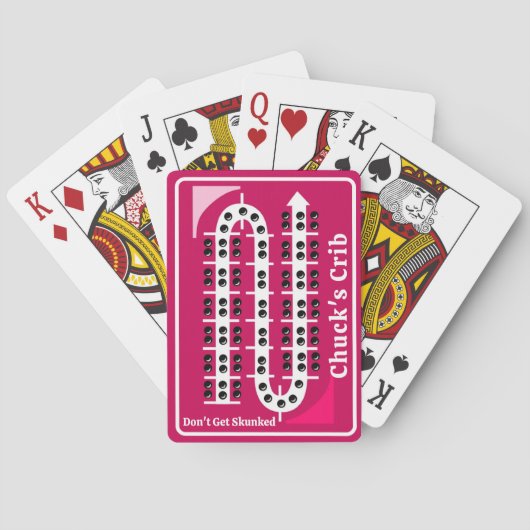 Jeu De Cartes Cartes de cribbage personnalisées rose (dos)